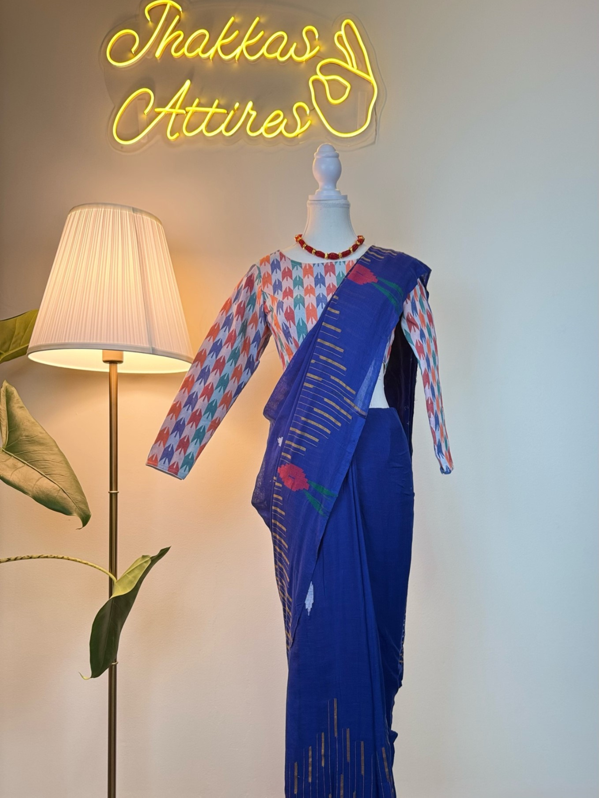 Blue Dhaka Sari Set