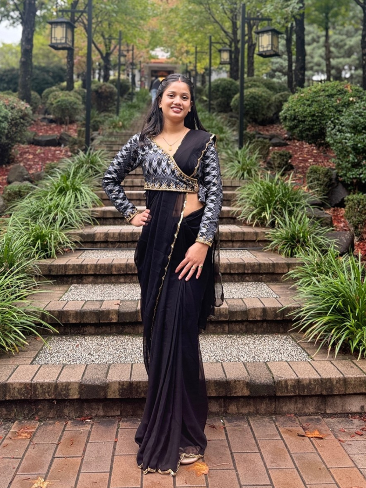 Dhaka Blouse and Sari Set
