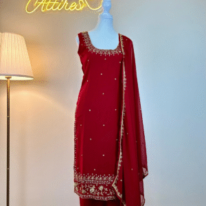 Sleeveless Handwork Kurtha Set