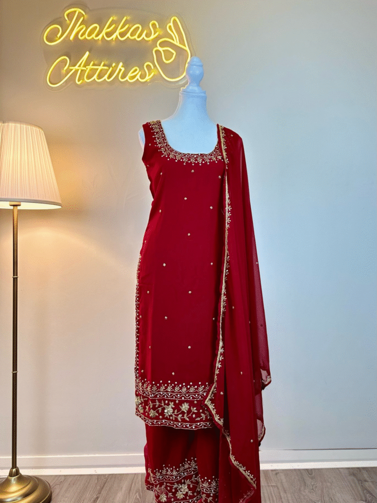 Sleeveless Handwork Kurtha Set