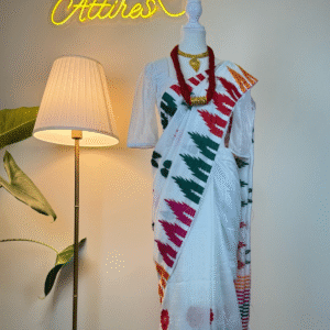 White Dhaka Sari Set